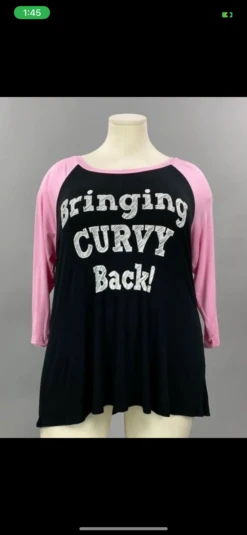 26 GT-B {Curvy Back} SALE!!! Pink/Black Graphic Tee CURVY BRAND!! EXTENDED PLUS SIZE 1X 2X 3X 4X 5X 6X -Curvy Chic Boutique image 899857fb 65f3 4425 81d6 cb54f0bc18d6