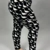 BIN-98 {Bye Bye Birdie} Black Bird Print Leggings EXTENDED PLUS SIZE 3X/5X