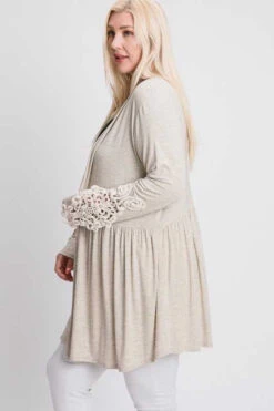 14 OT-U {Tour The Town} Oatmeal Babydoll Cardigan PLUS SIZE XL 2X 3X -Curvy Chic Boutique image 8cb7f22a 0f31 4217 ab01 84361c9f0423