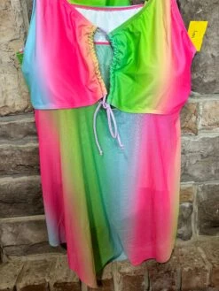 SWIM-X {Splash Of Rainbow} Rainbow Print 2 Piece Swimsuit EXTENDED PLUS SIZE 1X 2X 3X 4X