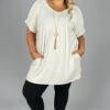 45 SSS-B {Simple Ease} Sand Beige V-Neck Tunic PLUS SIZE 1X 2X 3X -Curvy Chic Boutique image 8f61d564 8e12 45ff 8b7f 6b96ee717817