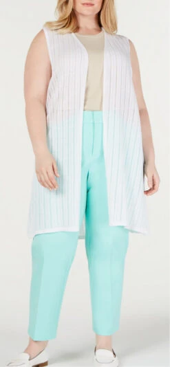 OT-A M-109 {Charter Club} White Pointelle Vest *SALE* Retail $69.50