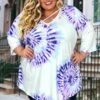 57 PQ-B {Love That Last} Purple Tie Dye Caged Neck Top CURVY BRAND!!! EXTENDED PLUS SIZE XL 2X 3X 4X 5X 6X -Curvy Chic Boutique image 92a1e74b 147a 466e a6b1 fe6fb83d937b