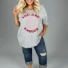 32 GT-C (You Are Enough) SALE! Gray Smiley Face Graphic Tee PLUS SIZE 1X 2X 3X -Curvy Chic Boutique image 93345fba 6db3 4ff9 bfff 56fc1c6b9c1d