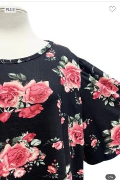 27 PSS-G {Floral Memories} Black Floral Short Sleeve Top EXTENDED PLUS SIZE 3X 4X 5X -Curvy Chic Boutique image 934f9d97 082c 4d5d b2cf f224fb1ff30a