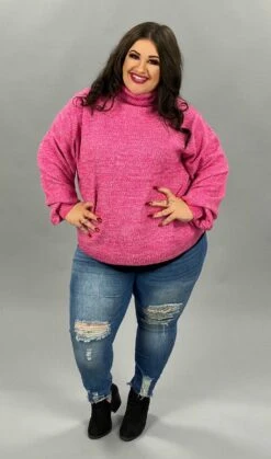 28 PLS-A {The Sweetest} Pink Turtleneck SALE!!! Sweater PLUS SIZE 1X 2X 3X