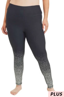 BIN-99 {Midnight Sparkle} Black Leggings With Silver Foil Detail SALE!!! PLUS SIZE XL 1X 2X 3X