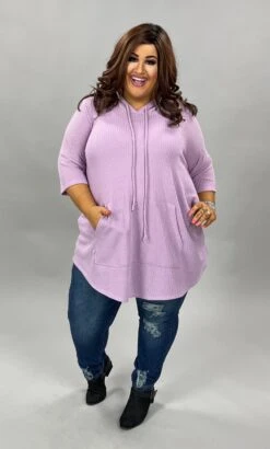 93 HD-A {Take A Ride} LILAC Waffle Knit Hoodie CURVY BRAND !! EXTENDED PLUS SIZE 3X 4X 5X 6X SALE!!! -Curvy Chic Boutique image 9472f07f 93ec 4166 b23e 93c63c5269b9