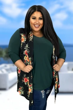 11 OT-J {Stroll Pretty} Black Floral SALE!! Vest