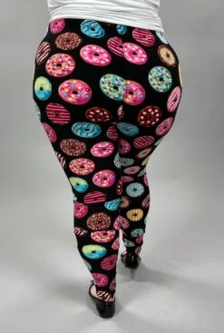 LEG-28 {Donut Shop} Donut Printed Black Leggings EXTENDED PLUS SIZE -Curvy Chic Boutique image 95905e18 223b 475f b637 8d9ab3232769