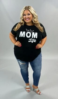 63 GT-B {Mom Life} Black Graphic Tee PLUS SIZE 1X 2X 3X