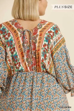 37 CP-B {Feel Authentic} Umgee Cream SALE! Floral Dress PLUS SIZE XL 1X 2X -Curvy Chic Boutique image 98344294 f554 4a13 8c1f ed97e279e087