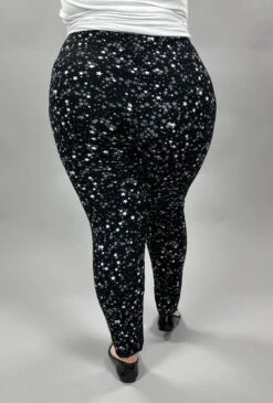 LEG-17 {Star Light} Black Small Star Print Leggings EXTENDED PLUS SIZE 3X/5X -Curvy Chic Boutique image 99068c4e 52b2 43c7 a368 8854e030dac7