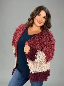 23 OT-C {Think It Over} Mauve Plum Cardigan SALE!! PLUS SIZE XL/2X 2X/3X