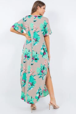LD-V {Radiate Love} SALE! Taupe/Mint Floral Maxi Dress PLUS SIZE 1X 2X 3X -Curvy Chic Boutique image 9e6fb1a5 d348 4cc9 9127 6103f3761a1e