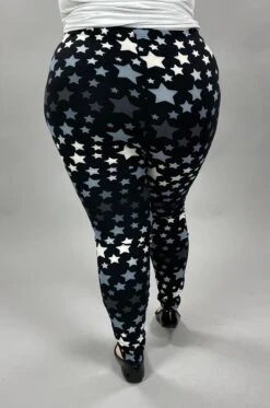 LEG-O {In The Stars} Black Star Print Leggings EXTENDED PLUS SIZE 3X/5X -Curvy Chic Boutique image a090a42c 0877 4652 8413 a4266ff8a05e