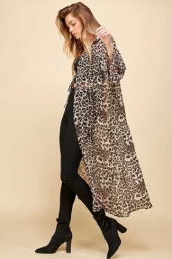 LD-C {Chic Edge} Leopard Print Long Kimono PLUS SIZE XL 2X 3X -Curvy Chic Boutique image a170852e b727 4171 8918 1ceae204b254