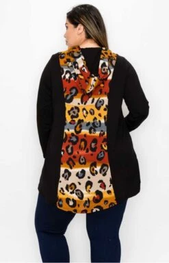 59 OR 32 HD-B {Admiration} Black/Rust Animal Print SALE!!! Hoodie CURVY BRAND!! EXTENDED PLUS SIZE 4X 5X 6X -Curvy Chic Boutique image a258d8b4 0497 4569 bf89 dad1e2696135