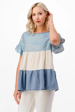 22 CP-C {Show Your Sparkle} Blue Sequin Tiered Top SALE!!!! PLUS SIZE 1X 2X 3X -Curvy Chic Boutique image a2c1d136 4159 4a28 b492 f1e0392b1a9e