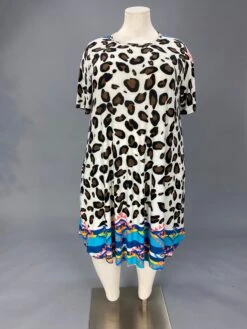 29 PSS {Living Freely} Ivory Leopard W/Aztec Print Trim EXTENDED PLUS SIZE 4X