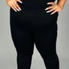 LEG-47 {Always On It} Black Capri Leggings PLUS SIZE 1X 2X 3X