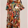 54 PSS-A {Fan Favorite} Brown Abstract Print Dress Plus 1X 2X 3X -Curvy Chic Boutique image a4fcba58 18c3 4686 b91e 6435e61b18a2