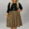 85 CP-C {Touch Of Class} Black/Leopard Print Dress PLUS SIZE 1X 2X 3X -Curvy Chic Boutique image a6163067 9b24 4dfa 8a07 3315bc0a0aff