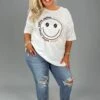 24 GT-V {Coffee Smiley} Ivory Graphic Tee PLUS SIZE 3X -Curvy Chic Boutique image a75b0e87 4571 4d29 ba03 c28cfa00040d