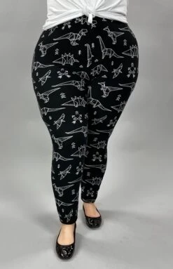 LEG-98 {Dino} Black Dinosaur Print Leggings EXTENDED PLUS SIZE 3X/5X -Curvy Chic Boutique image a9d91c23 ab37 41a2 ae21 e0d207aaf9db
