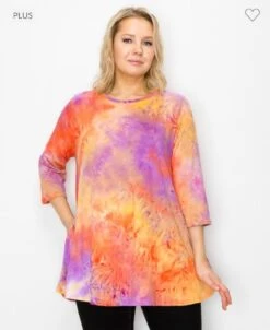 34 PQ-A {Friendly Chat} ***SALE***Purple & Orange Tie Dye EXTENDED 3X 4X 5X -Curvy Chic Boutique image a9e3c9ef 5a3d 46d0 8a33 06997845ff2f