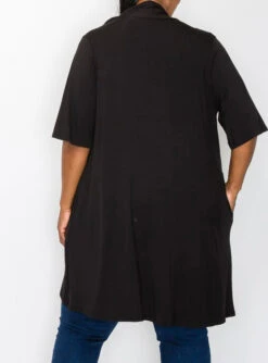 40 OT {Living In Style} Black Short Sleeve Duster W/Pockets CURVY BRAND!!! EXTENDED PLUS SIZE 4X 5X 6X -Curvy Chic Boutique image aa5769da b119 48ee bb72 27696f3c6a35