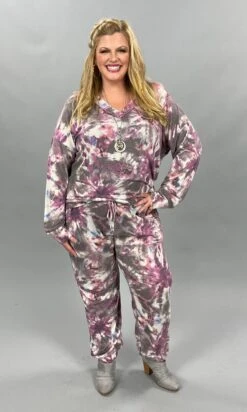 25 SET-C {Coasting} Multi-Color Loungewear Set PLUS SIZE 1X 2X 3X