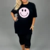 19 GT-D {Smiling At You} Black SALE! Smiley Face Graphic Tee PLUS SIZE 1X 2X 3X