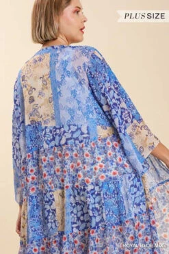 LD-V {Delicate Delivery} Umgee Royal Blue Print Duster PLUS SIZE XL 1X 2X -Curvy Chic Boutique image ae5d8591 d1e8 45fc 92df 8c64a2283786