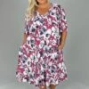 85 PSS-A {Budding Beauty} SALE!!! Magenta Floral V-Neck Dress PLUS SIZE XL 2X 3X -Curvy Chic Boutique image ae8bc372 fd84 4f9a 95bd ecbb66adcdb4