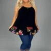 24 SV-V {Private Oasis} SALE!! Black Floral Ruffle Top PLUS SIZE 1X 2X 3X -Curvy Chic Boutique image b29b23e6 600e 49d2 925c fa8c37c0aca4