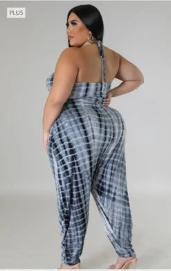 LD-E {Parade Around} Black/Multi Tie Dye Halter Jumpsuit PLUS SIZE 1X 2X 3X -Curvy Chic Boutique image b29d01ab 6504 4f22 a0e1 a12b48264b2c