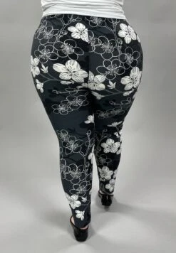 LEG-12 {Beg For It} Charcoal Gray Floral Leggings EXTENDED PLUS SIZE 3X/5X -Curvy Chic Boutique image b3267daa e7f8 4a23 88ad 7b346b63b820