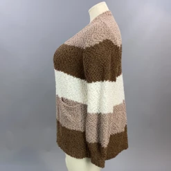 35 OT-A {Get Cozy} Mocha Brown Ivory Popcorn Cardigan PLUS SIZE XL 2X 3X -Curvy Chic Boutique image b3b972ae e268 45a7 bfb6 0345618b6450