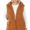 63 OT-T {Looking For Fun} Deep Camel Sherpa Hooded Vest PLUS SIZE 1X 2X 3X -Curvy Chic Boutique image b5613c0f 4174 4235 81a9 47e211a32e53