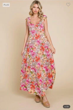 LD-N {Refresh Your Memory} SALE! Ivory Floral Babydoll Maxi Dress PLUS SIZE 1X 2X 3X -Curvy Chic Boutique image b5b58839 c120 44be ab17 b2992e755cbb