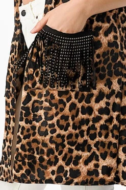 56 OT-R {One Moment} Leopard Print Pocket Detail Vest PLUS SIZE 1X 2X 3X -Curvy Chic Boutique image b67381b2 b5d6 480f a873 8b4bdb7eea52