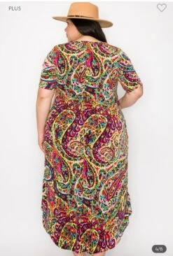 LD-X {Always Adoring} Fuchsia Paisley Printed High/Low Dress EXTENDED PLUS SIZE 3X 4X 5X -Curvy Chic Boutique image b8bcb2e6 fa24 44d9 b5e1 52679b97ee74