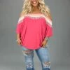 54 OS-D {Poppin In Pink} Ivory Pink Floral Print Top SALE!!!! PLUS SIZE 1X 2X 3X -Curvy Chic Boutique image b8e7a8bd e9fb 4c9c 8d68 ab9742a9ba70
