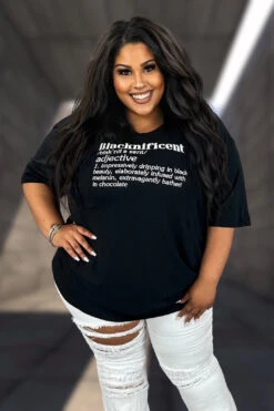 52 GT {Blacknificent} Black Graphic Tee PLUS SIZE 1X 2X 3X -Curvy Chic Boutique image b960b561 93e2 40cb b82c 2044fc65b27c