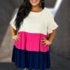 83 CP-C {Share The Joy} Fuchsia/Navy Contrast Dress PLUS 1X 2X 3X -Curvy Chic Boutique image bb2b8076 6edb 4268 8981 3630ef5e23c6