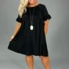 19 SSS-I {My Own Time} Black Babydoll Ruffle Sleeve Dress PLUS SIZE 1X 2X 3X -Curvy Chic Boutique image bbf4d790 5925 485b ad7f 33f1c2328f87