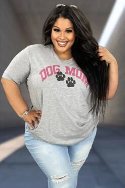 30 GT-C {Dog Mom Pawprint} Heather Grey Graphic Tee PLUS SIZE 1X 2X 3X -Curvy Chic Boutique image bd86a891 3187 4fc4 a566 f7a5828f6f26
