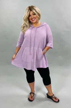 93 HD-A {Take A Ride} LILAC Waffle Knit Hoodie CURVY BRAND !! EXTENDED PLUS SIZE 3X 4X 5X 6X SALE!!!