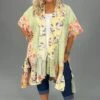40 OT-G {Take Up My Time} Lemon Mulit-Print Kimono PLUS SIZE XL/1X 1X/2X -Curvy Chic Boutique image be0c0762 194e 4591 8ae8 1f5c6b4e88fc